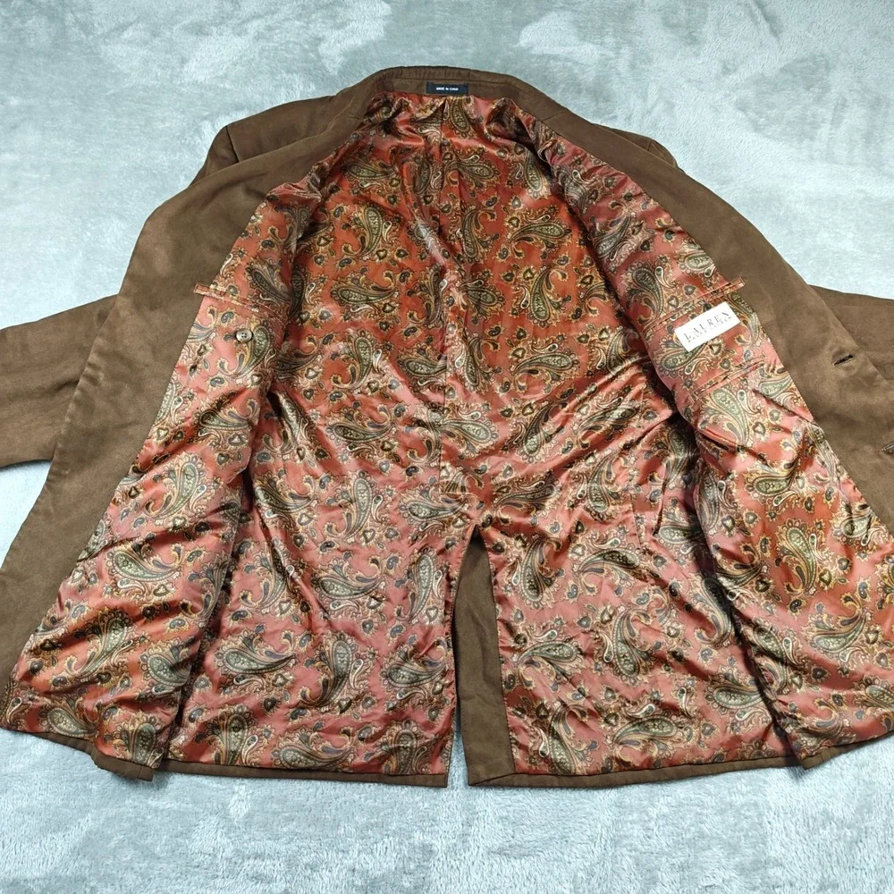 Lauren Ralph Lauren Blazer Mens 42R Paisley Lining Sport Coat Preppy Academia